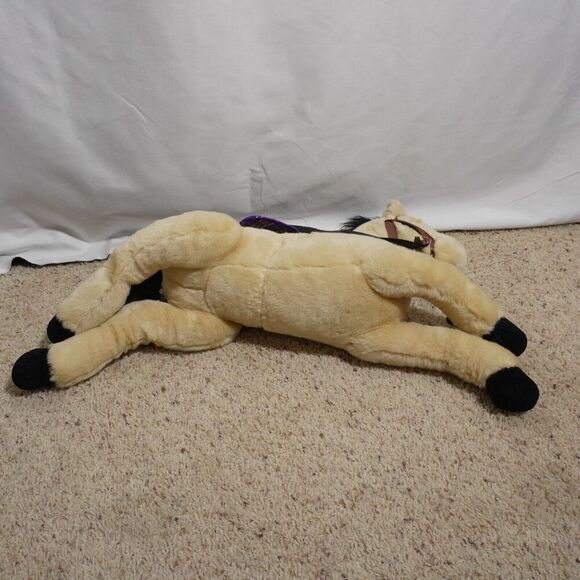 Saddle Club Large Realistic Horse Plush 28" Light Brown Tan Black Starlight VTG - Picture 9 of 15